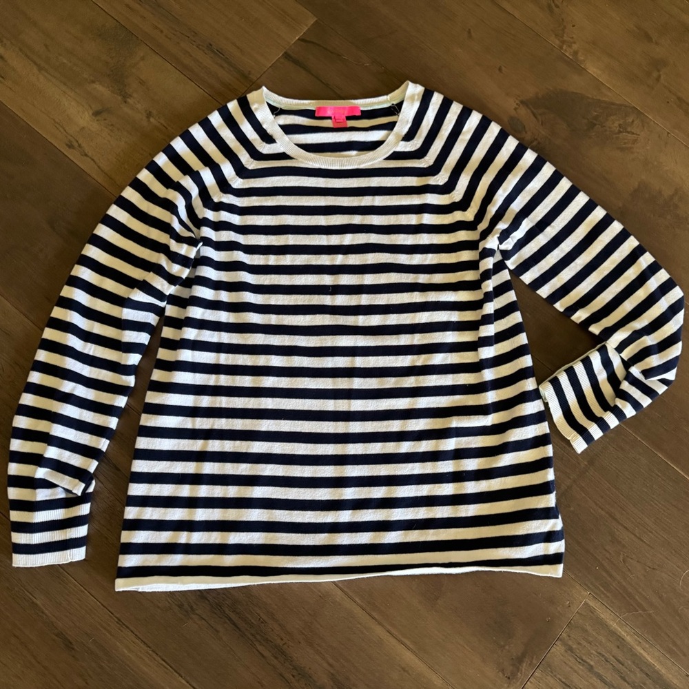 Lilly Pulitzer navy & white striped sweater